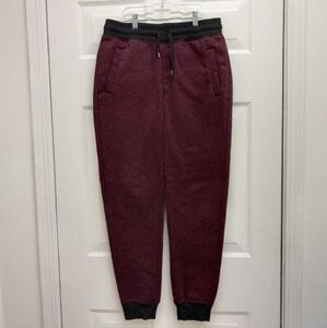 Southpole Fleece Jogger Sweatpants Small Marled Burgundy Activewear Loungewear